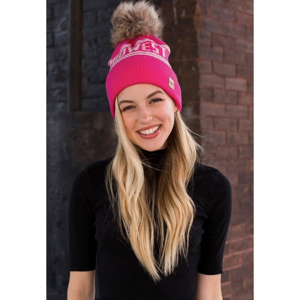 Midwest Beanie- Bright Pink