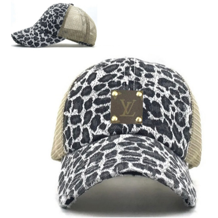 Leopard Upcycled Baseball Hat