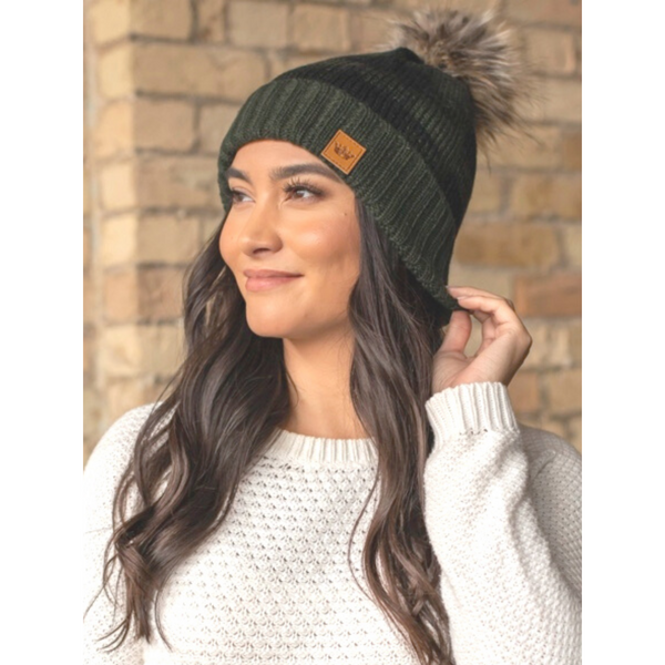 Upcycled Hunter Green Buffalo Plaid Beanie