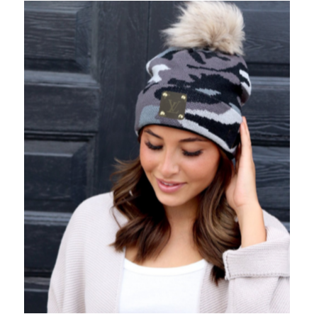Upcycled Leopard & Camo Beanies - Camille Bryanne