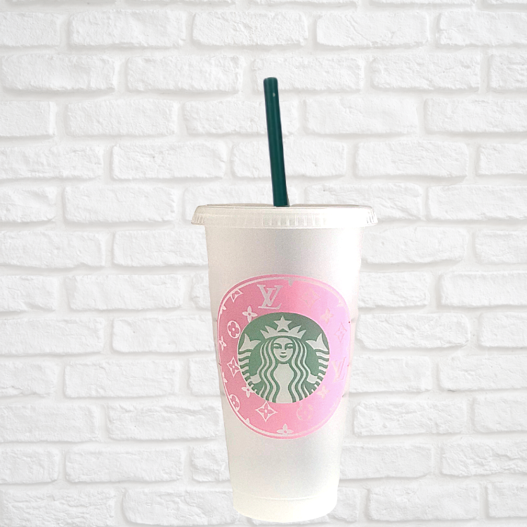 Rose Gold LV Inspired Starbucks Cup