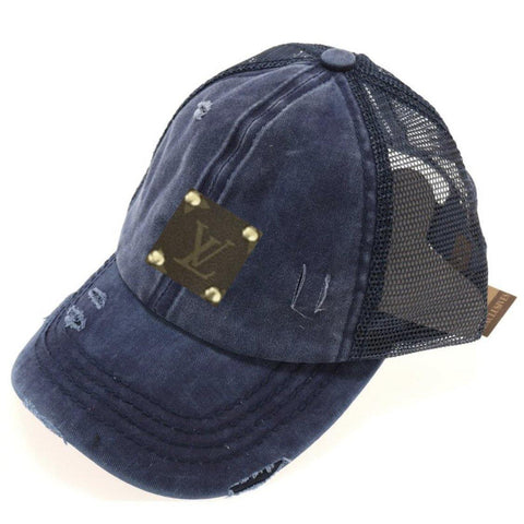 Upcycled Distressed Denim Baseball Caps - Camille Bryanne