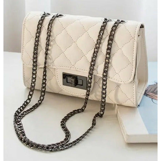 Quilted Crossbody Bag - Off White