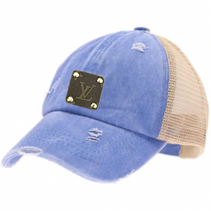 Upcycled Distressed Denim Baseball Caps - Camille Bryanne