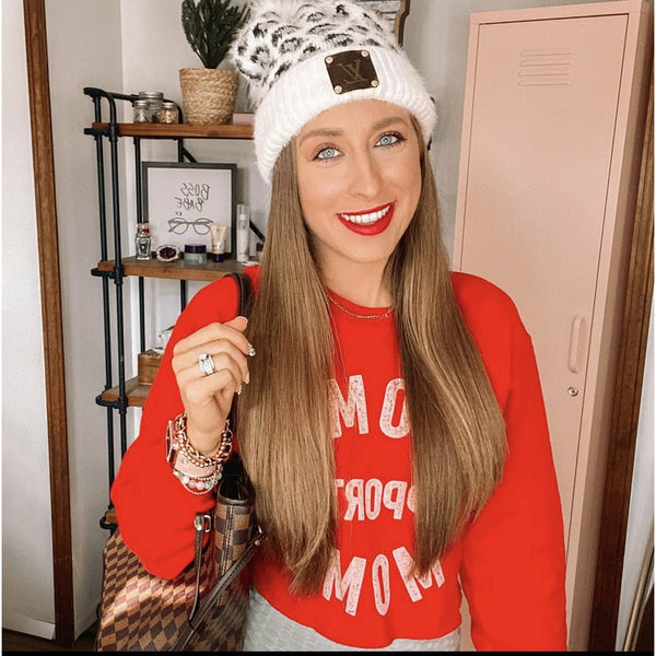 Off-White Upcycled Soft Leopard Beanie