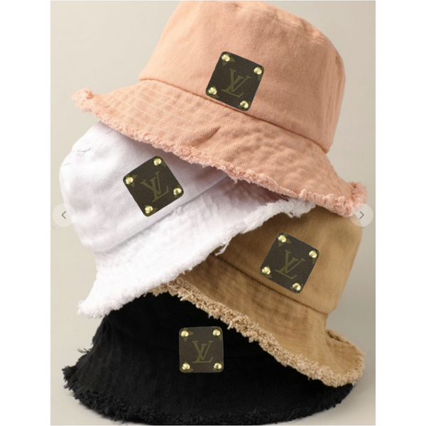 Upcycled Solid Colour Freyed Edges Bucket Hats - Camille Bryanne