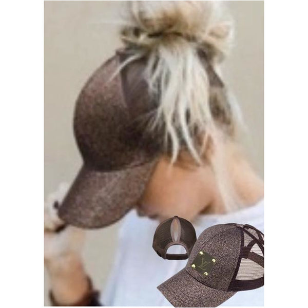 Bronze Upcycled Glitter Baseball Caps