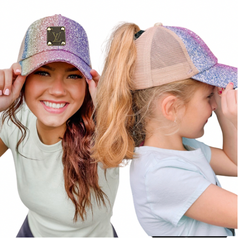 Upcycled Mommy & Me Ponytail Baseball Hats - Camille Bryanne
