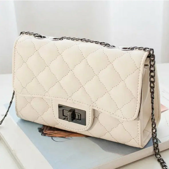 Quilted Crossbody Bag - Off White