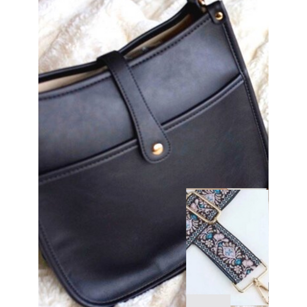 Black Lana Bag w/ Choice of Crossbody Strap