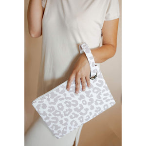 Luxe Leopard Clutch- Cream