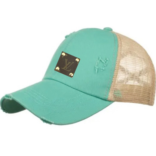 Seafoam Upcycled Distressed Denim Baseball Hat
