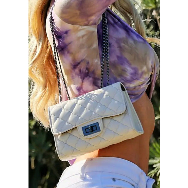 Quilted Crossbody Bag - Off White
