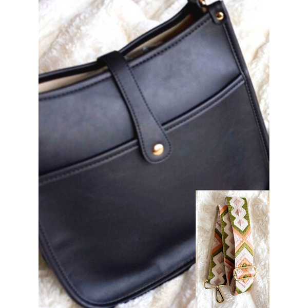 Black Lana Bag w/ Choice of Crossbody Strap