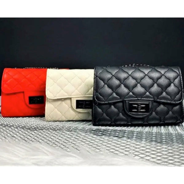 Quilted Crossbody Bag - Black