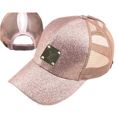 Rose GoldUpcycled Glitter Baseball Hat
