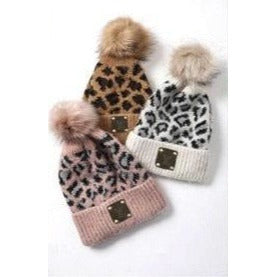 Rose Upcycled Soft Leopard Beanie