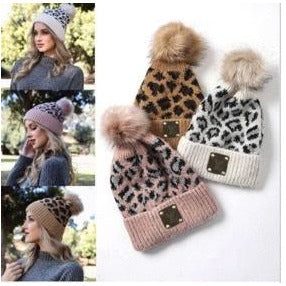 Off-White Upcycled Soft Leopard Beanie