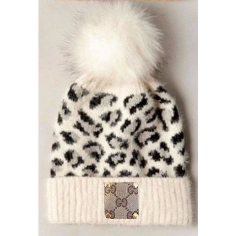 Off-White Upcycled GG Soft Leopard Beanie