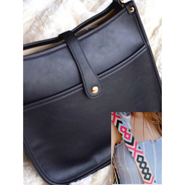 Black Lana Bag w/ Choice of Crossbody Strap