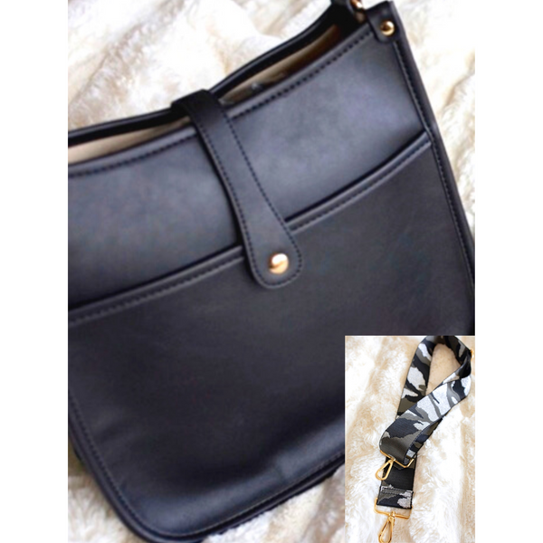 Black Lana Bag w/ Choice of Crossbody Strap