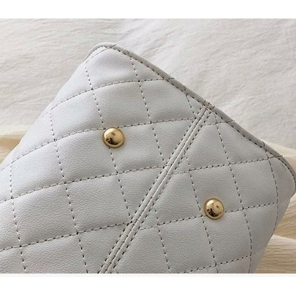 Serena Quilted Handbag- White